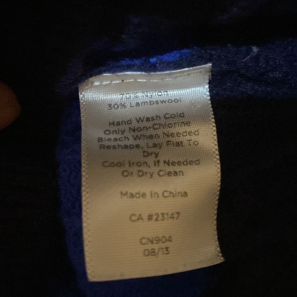 Talbots Lambswool nautical striped, cable knit sweater in small petite - Picture 5 of 5